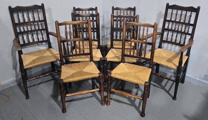 Harlequin Set of Eight Kitchen Dining Chairs - Image 2