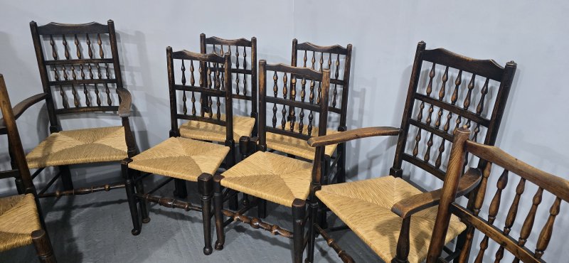 Harlequin Set of Eight Kitchen Dining Chairs - Image 11