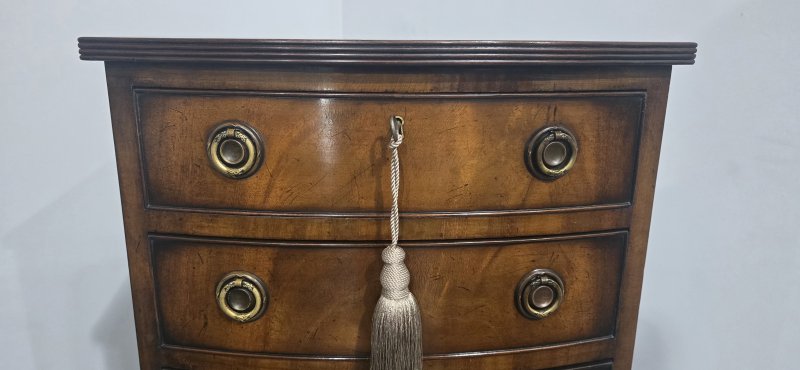 Superb Regency Bow Front  Tall Chest of Drawers - Image 7