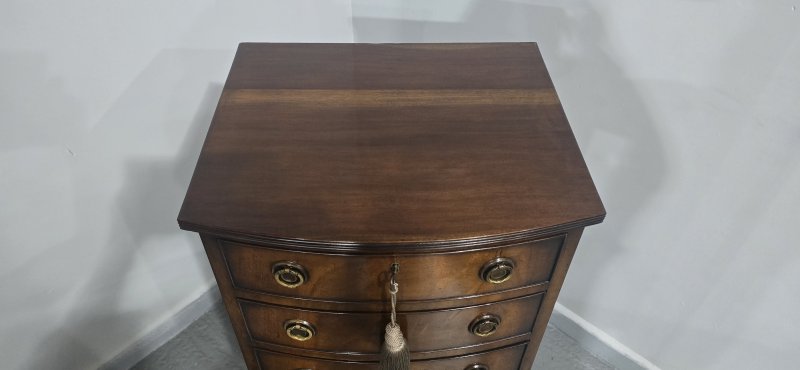 Superb Regency Bow Front  Tall Chest of Drawers - Image 3