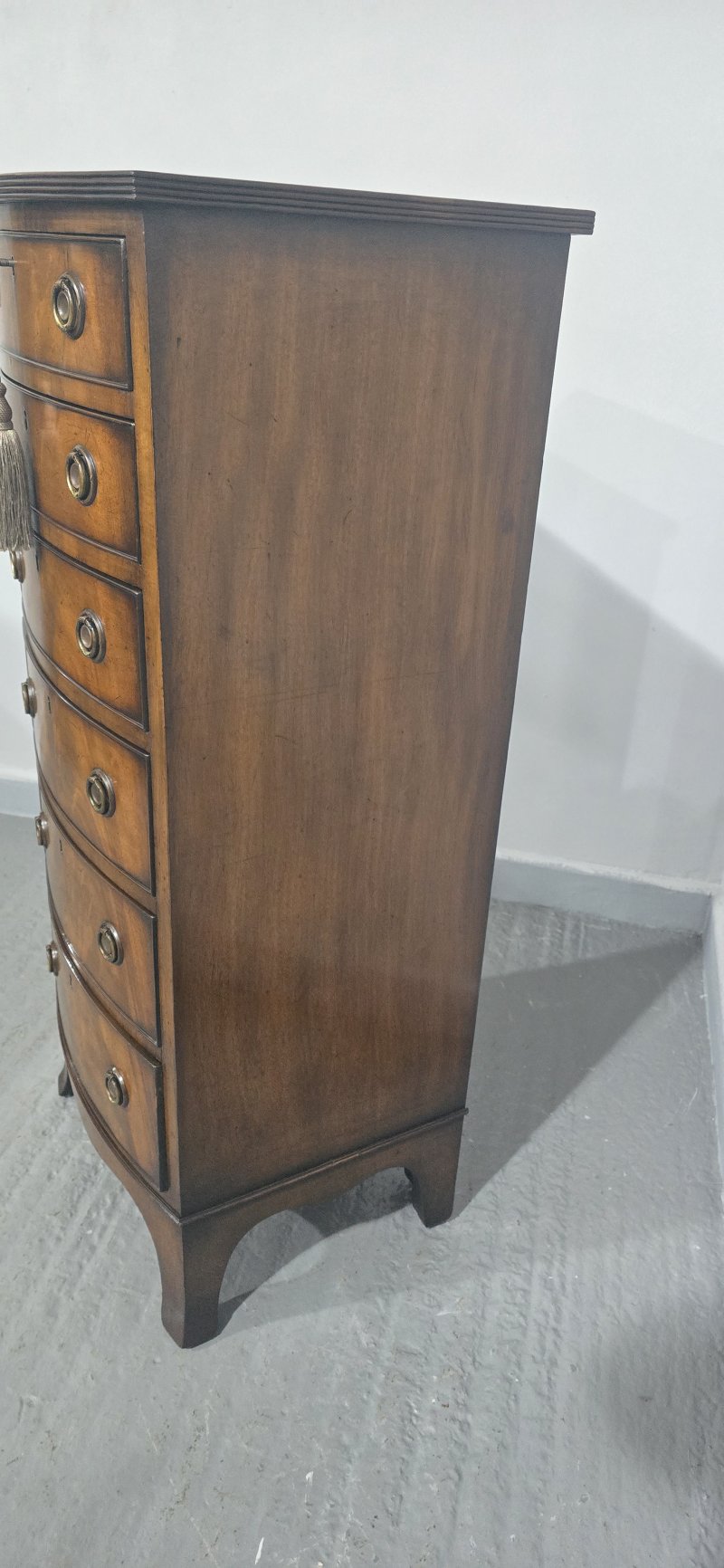 Superb Regency Bow Front  Tall Chest of Drawers - Image 10