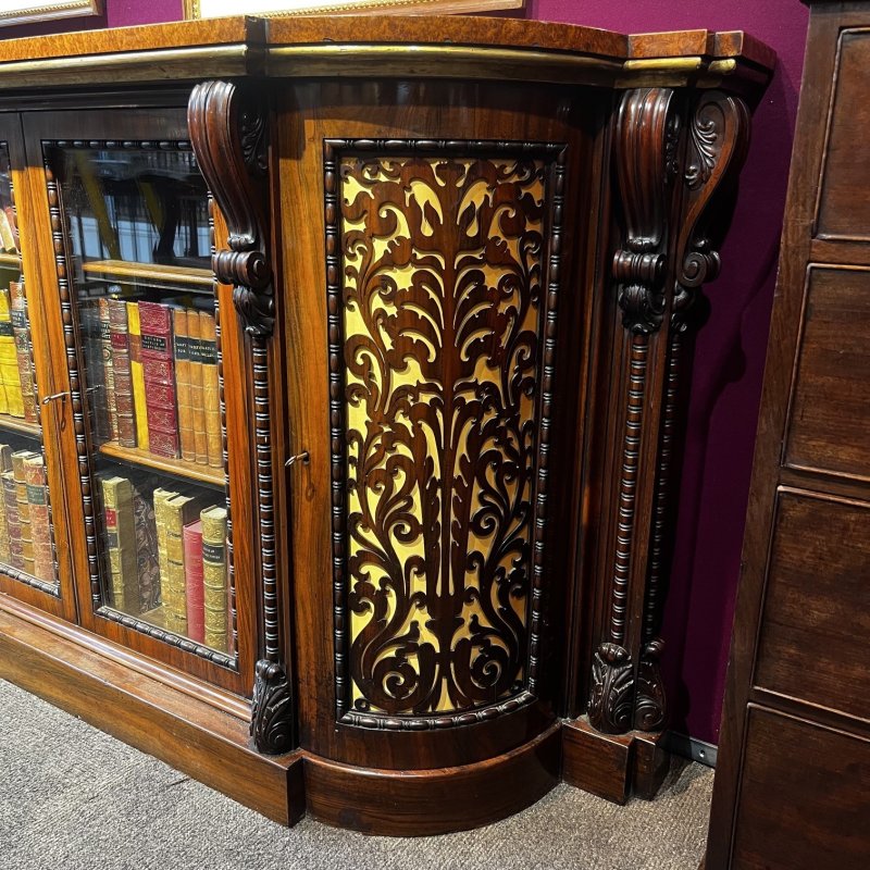 A Stunning Quality Early Victorian Period Gonçalo Alves And Amboyna Bookcase/credenza - Image 2