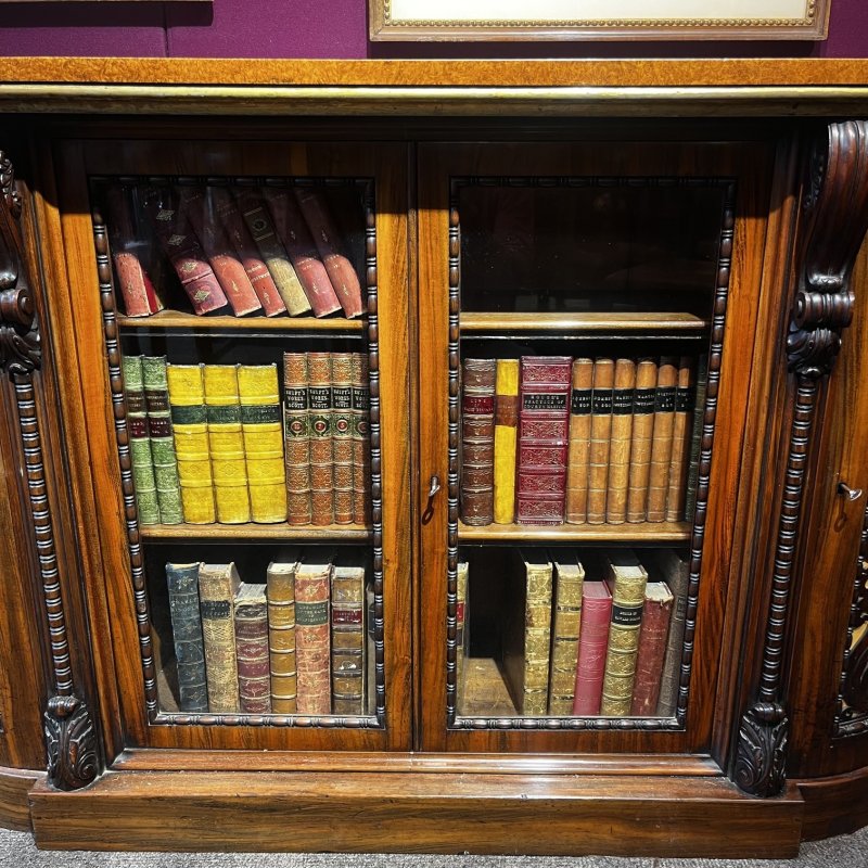 A Stunning Quality Early Victorian Period Gonçalo Alves And Amboyna Bookcase/credenza - Image 11