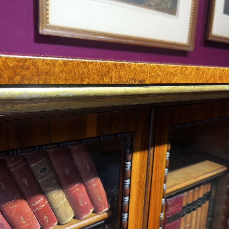 A Stunning Quality Early Victorian Period Gonçalo Alves And Amboyna Bookcase/credenza - Image 14