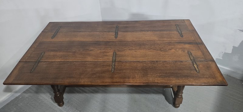 Super Oak Kitchen Refrectory Farmhouse Dining Table - Image 11