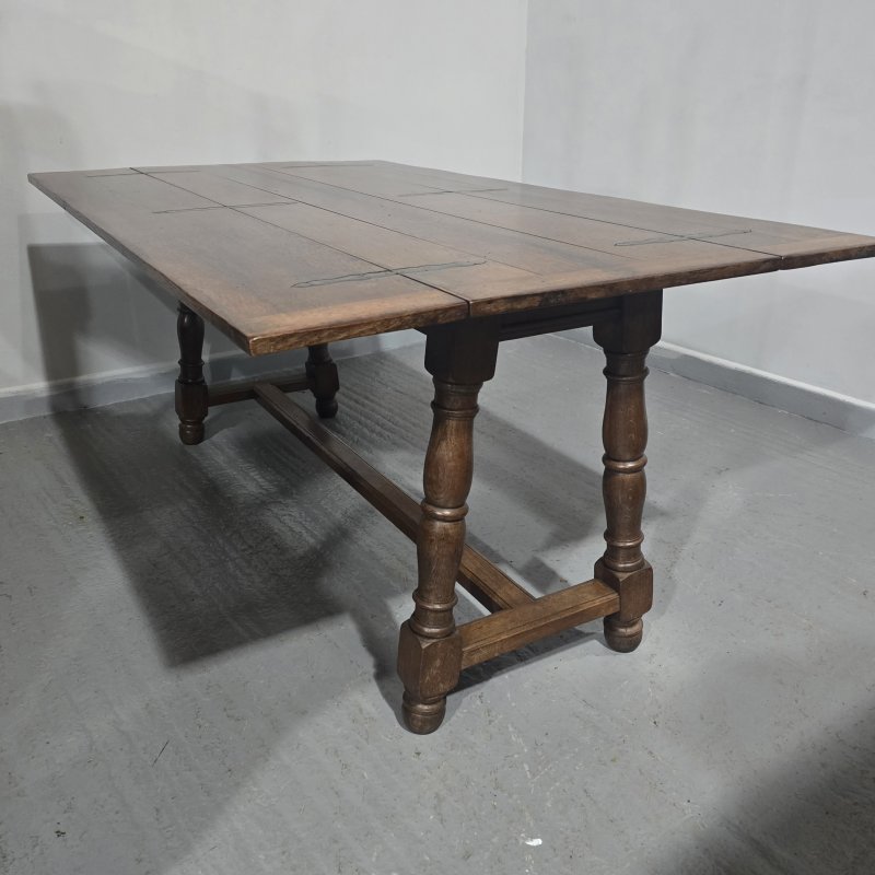 Super Oak Kitchen Refrectory Farmhouse Dining Table - Image 4