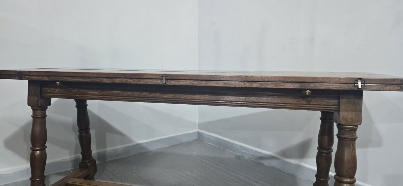 Super Oak Kitchen Refrectory Farmhouse Dining Table - Image 6