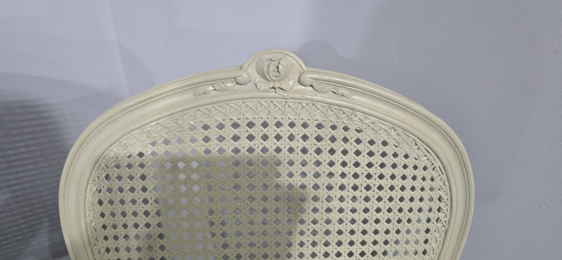 Set Six French Bergere Dining Chairs - Image 8