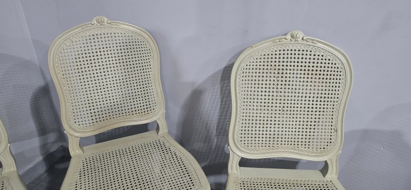 Set Six French Bergere Dining Chairs - Image 10