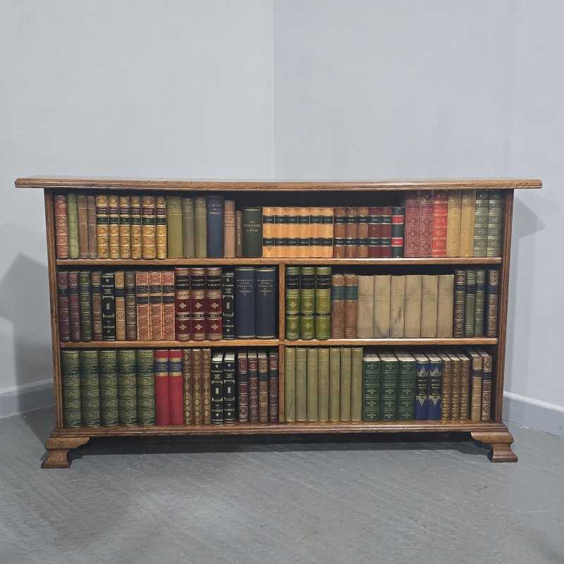 Arts and Crafts Oak Low Bookcase - Image 2