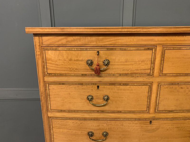Inlaid Satinwood Tallboy - Image 7