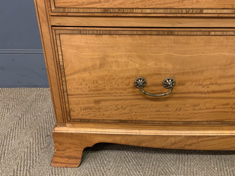 Inlaid Satinwood Tallboy - Image 12