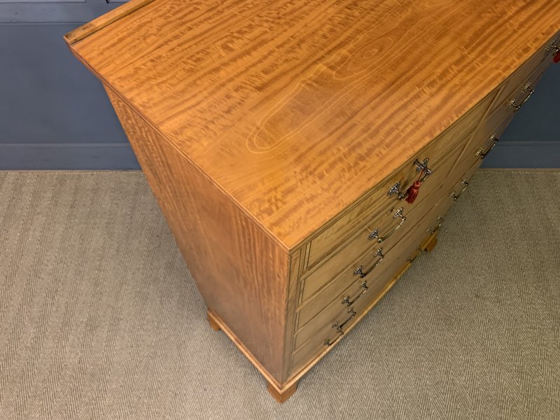 Inlaid Satinwood Tallboy - Image 4