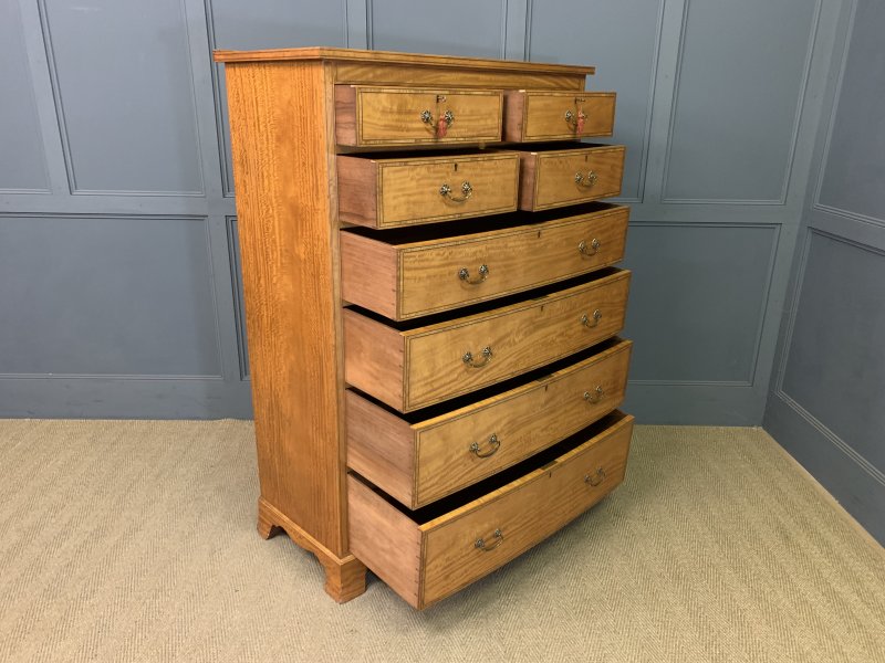Inlaid Satinwood Tallboy - Image 17