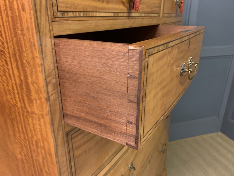 Inlaid Satinwood Tallboy - Image 16
