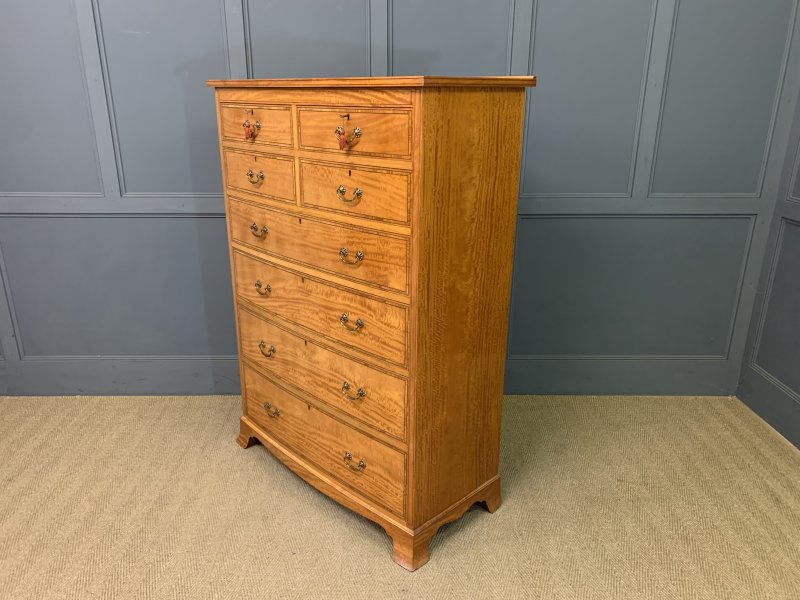 Inlaid Satinwood Tallboy - Image 11