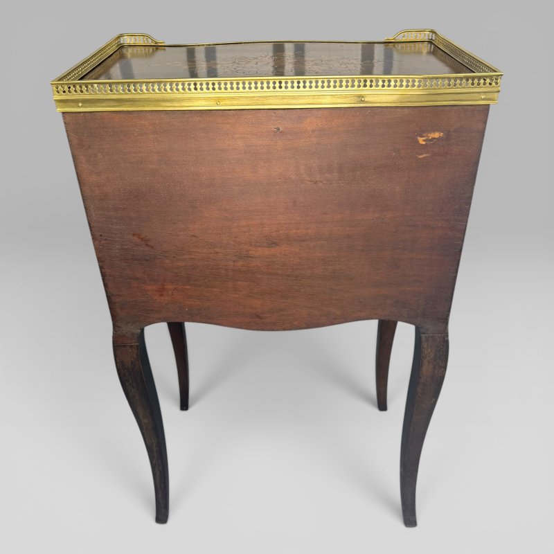 Antique French Louis XV Kingwood & Floral Marquetry Petite Commode, Circa 1890 - Image 7
