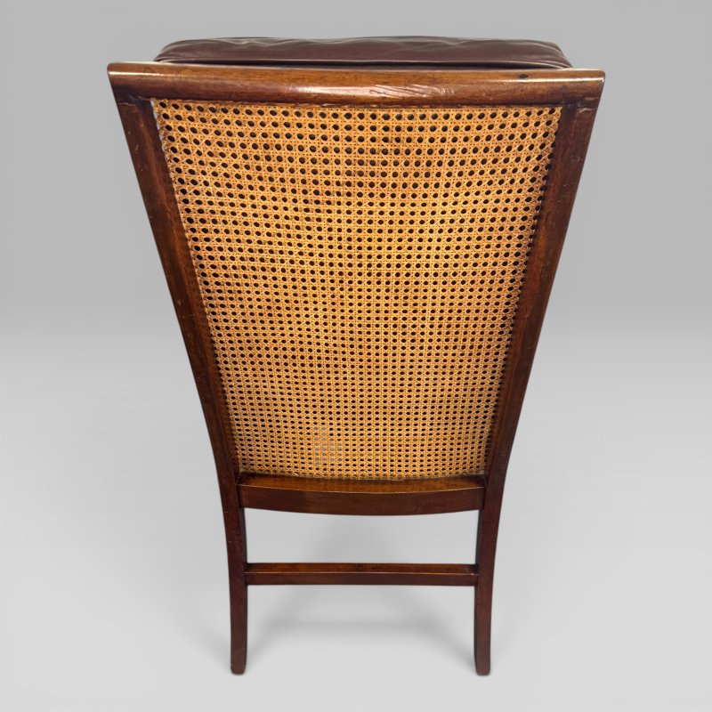 Antique Regency Mahogany & Caned Library Bergère Armchair - Image 7