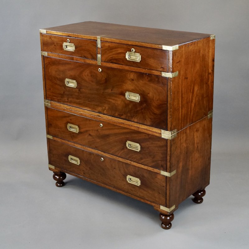 A Particularly Appealing Mahogany Military Chest - Image 2