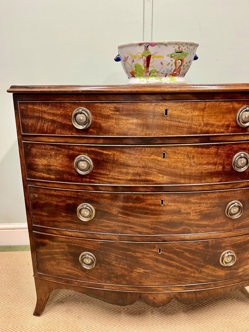 Regency Bow Fronted Chest Of Drawers - Image 2