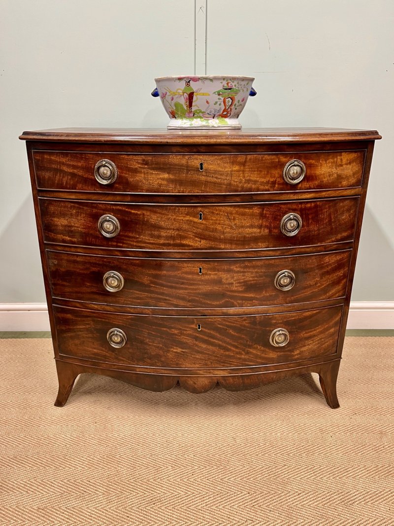 Regency Bow Fronted Chest Of Drawers
