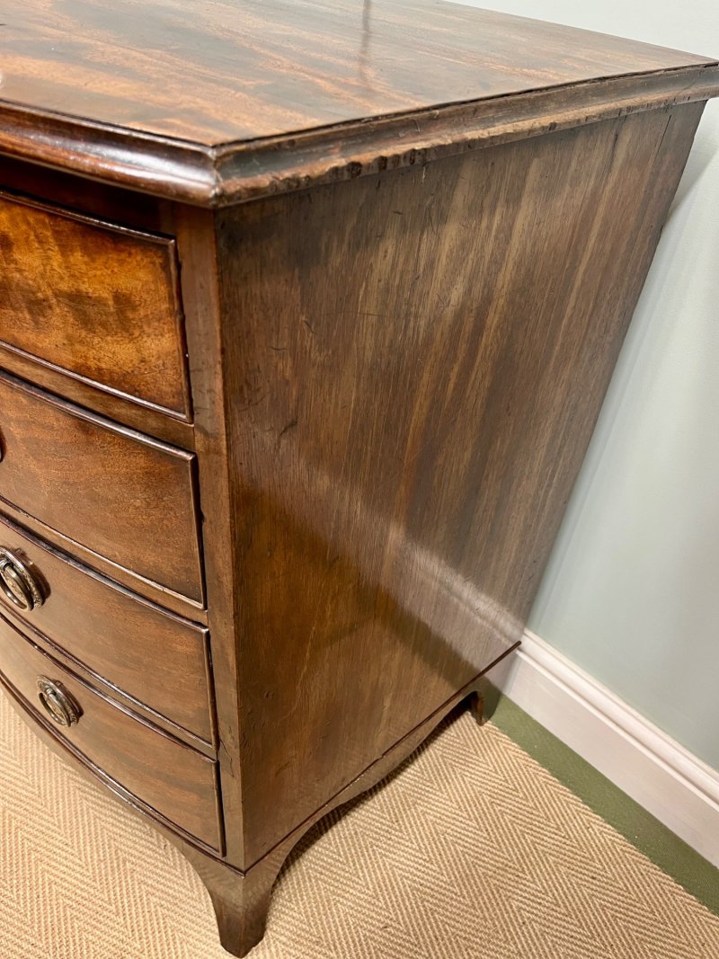 Regency Bow Fronted Chest Of Drawers - Image 7