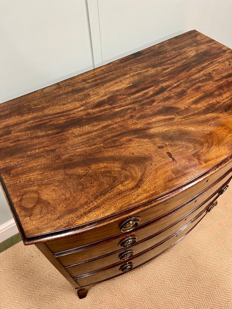 Regency Bow Fronted Chest Of Drawers - Image 6