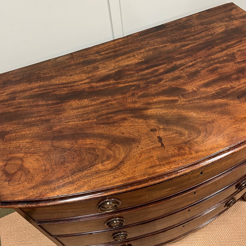 Regency Bow Fronted Chest Of Drawers - Image 8