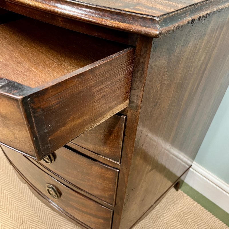 Regency Bow Fronted Chest Of Drawers - Image 9