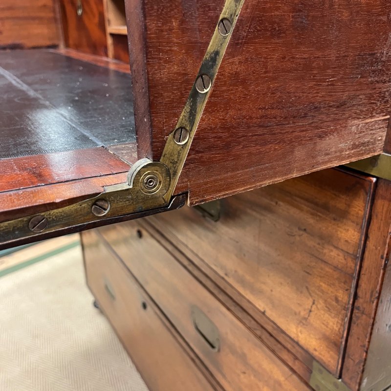 19th Century Campaign Secretarie Chest Of Drawers - Image 9