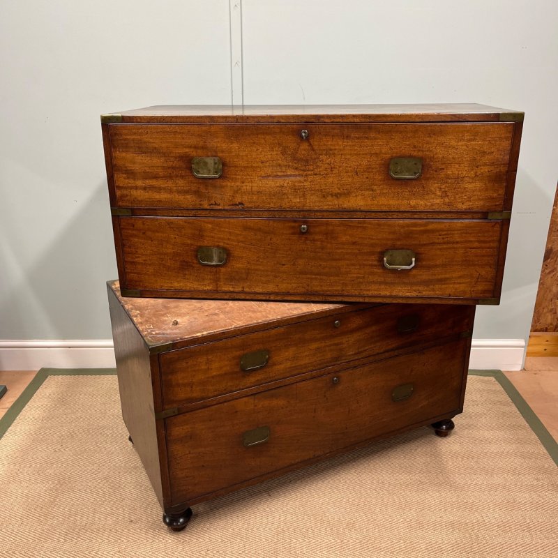 19th Century Campaign Secretarie Chest Of Drawers - Image 13