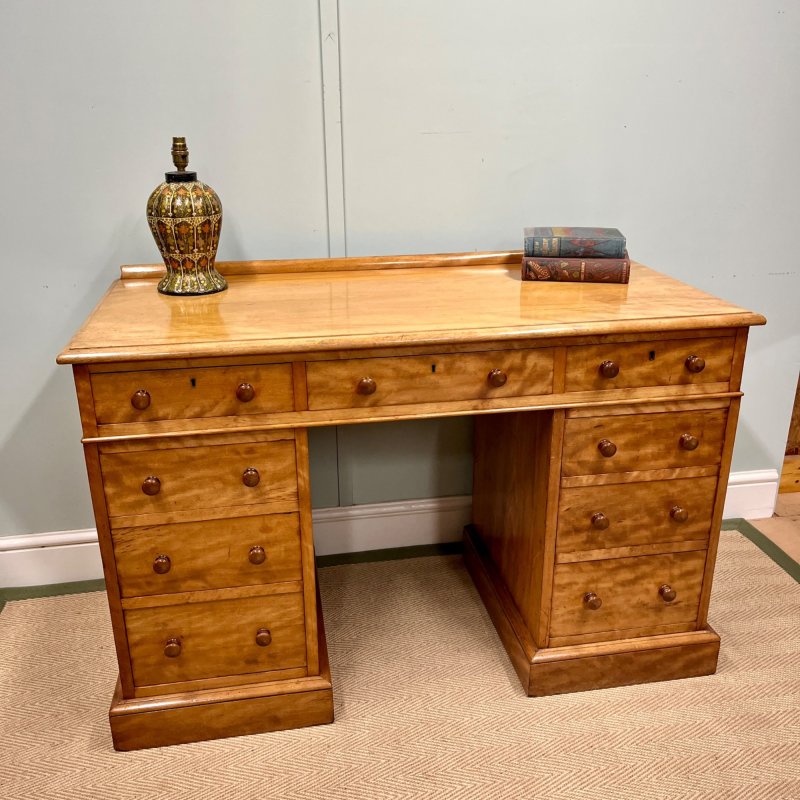 19th Century Satin Birch Heal And Son Desk - Image 3