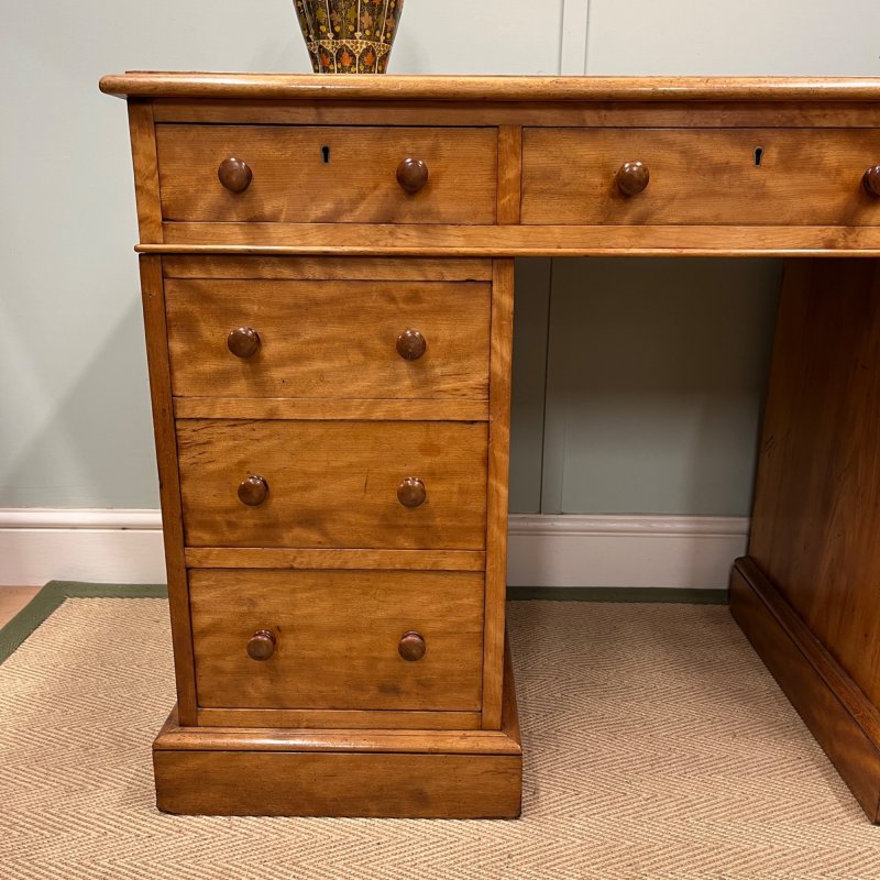 19th Century Satin Birch Heal And Son Desk - Image 4