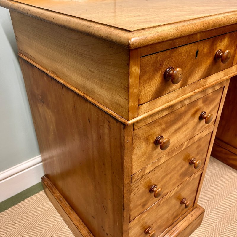 19th Century Satin Birch Heal And Son Desk - Image 9