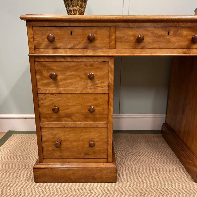19th Century Satin Birch Heal And Son Desk - Image 11