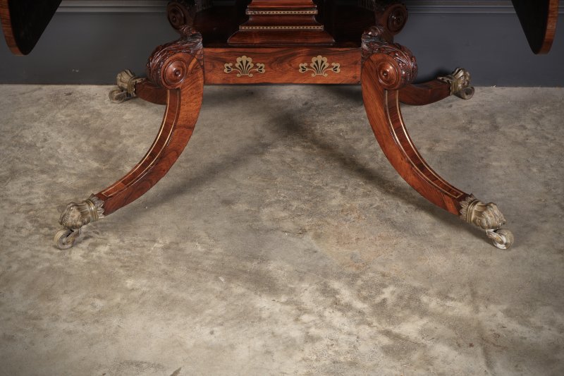 Exquisite Regency Rosewood Brass Inlaid Sofa Table - Image 19