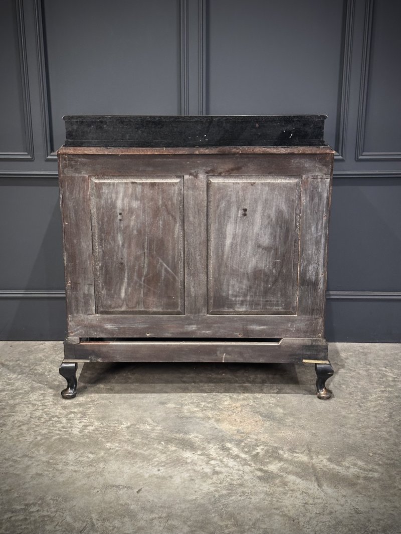 Chinoiserie Black Lacquered Japanned Side Cabinet - Image 9