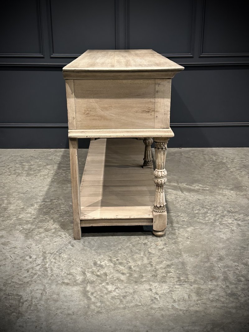 Carved Bleached Oak Potboard Dresser - Image 12