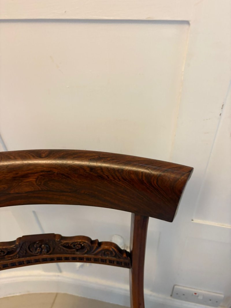 Antique English Regency Pair Rosewood Side Chairs - Image 10