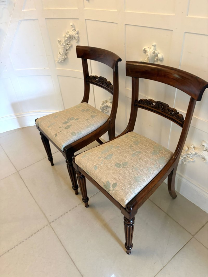Antique English Regency Pair Rosewood Side Chairs - Image 4