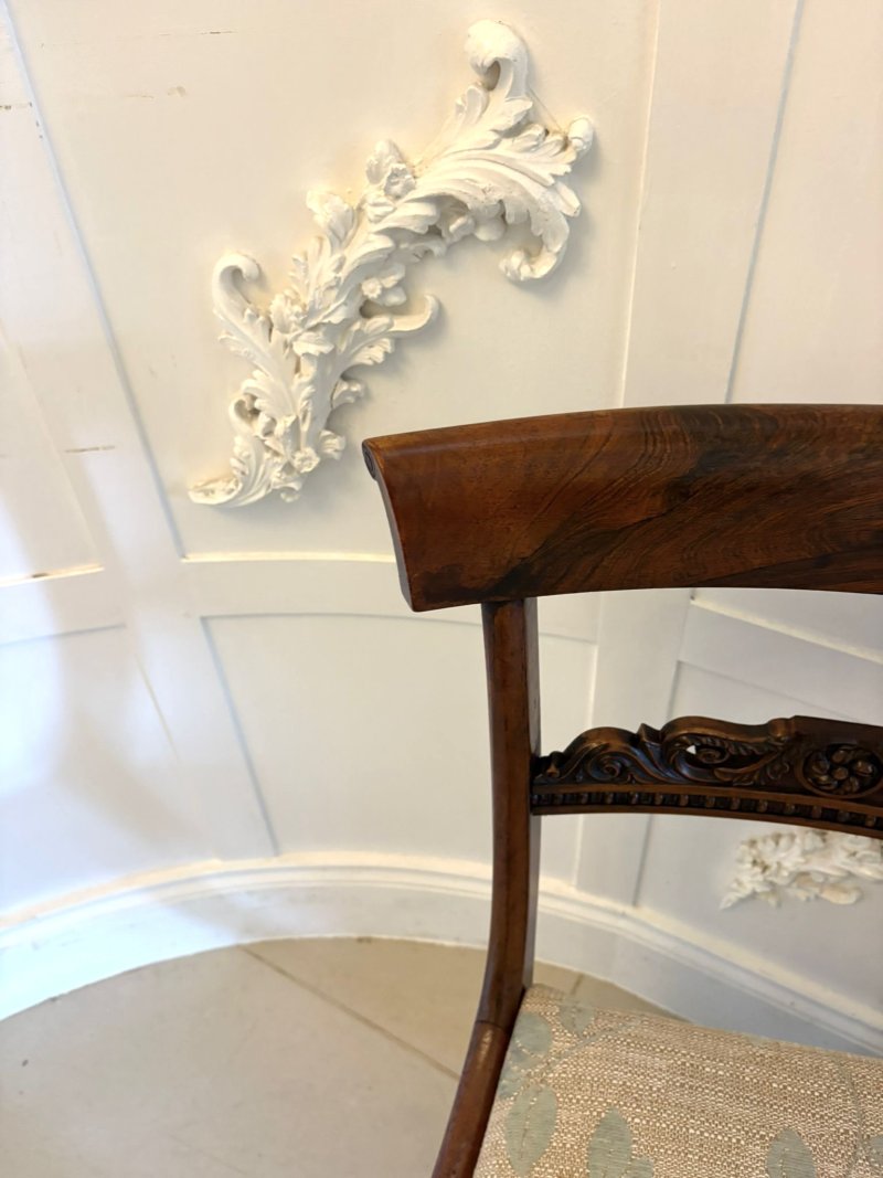 Antique English Regency Pair Rosewood Side Chairs - Image 11