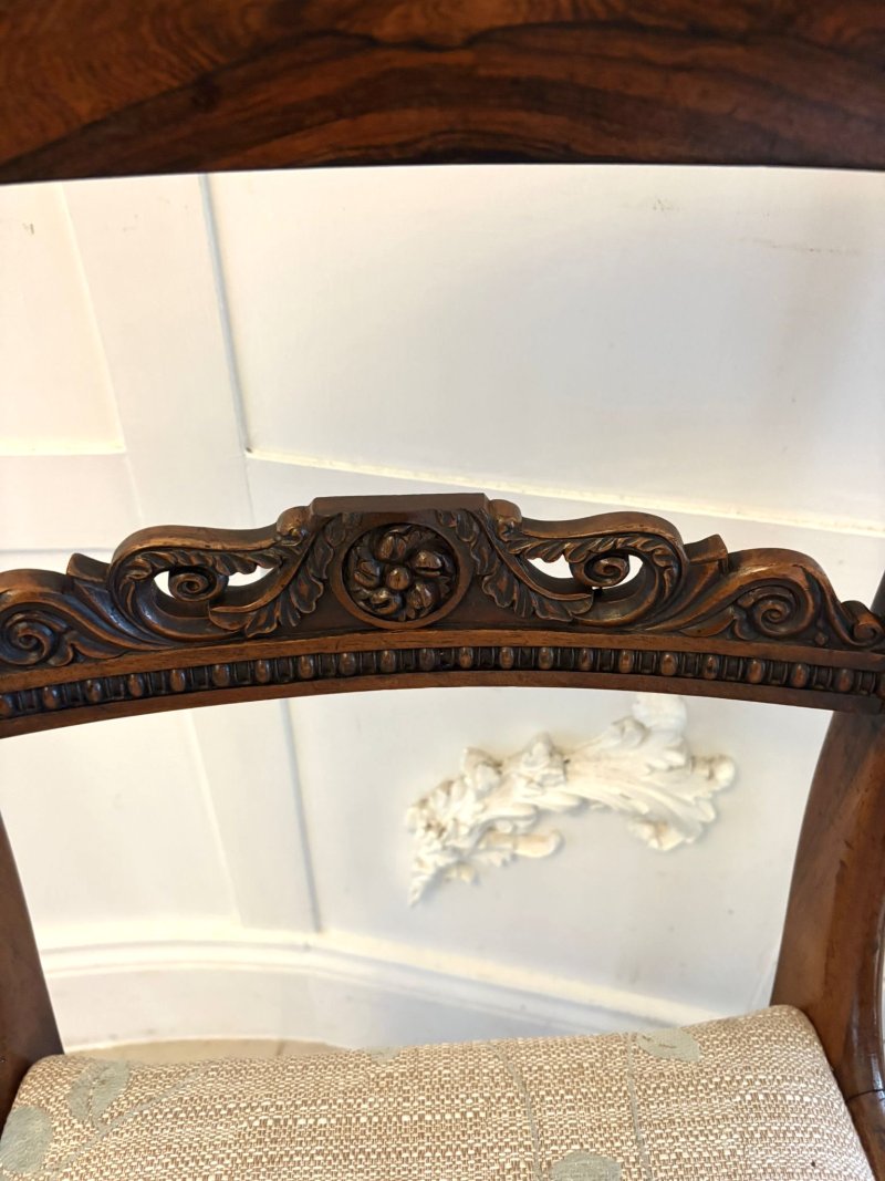 Antique English Regency Pair Rosewood Side Chairs - Image 12