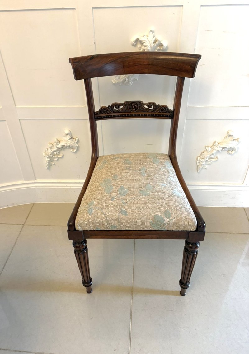 Antique English Regency Pair Rosewood Side Chairs - Image 5