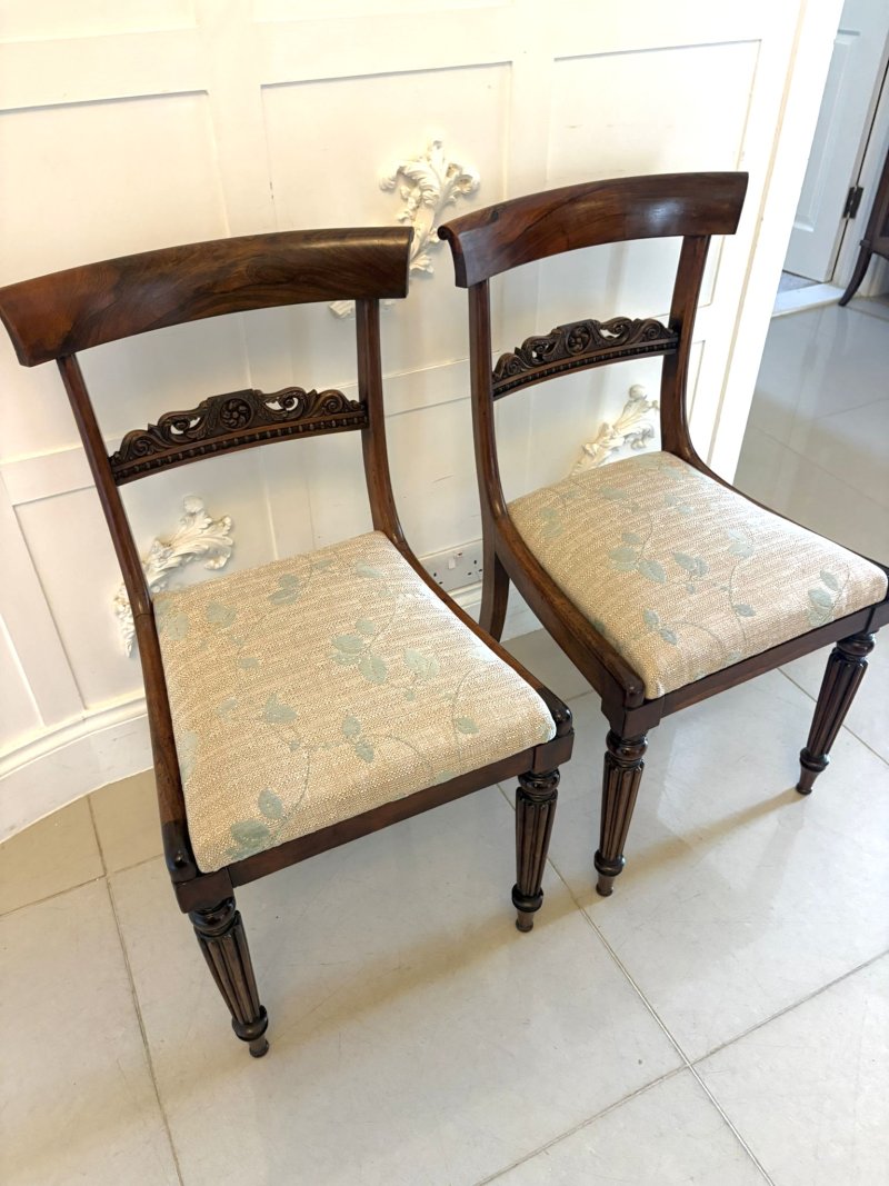 Antique English Regency Pair Rosewood Side Chairs - Image 2