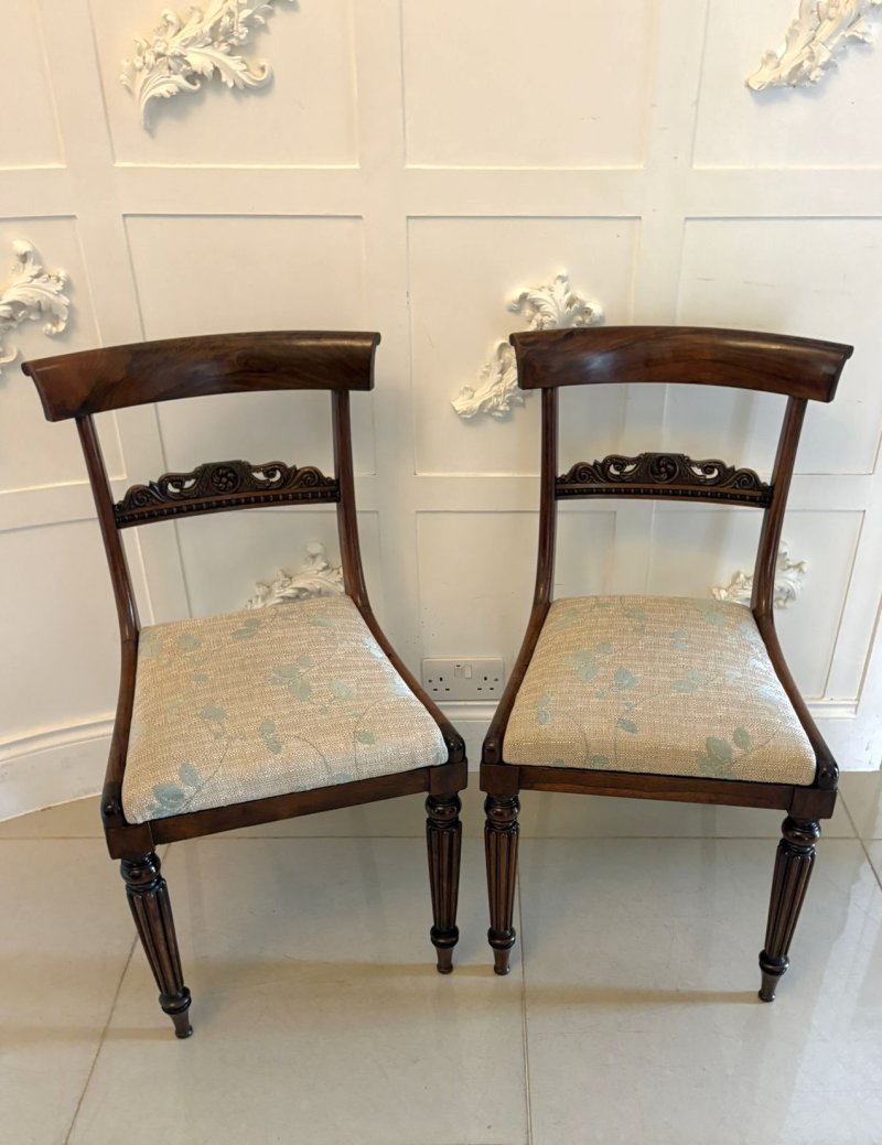 Antique English Regency Pair Rosewood Side Chairs