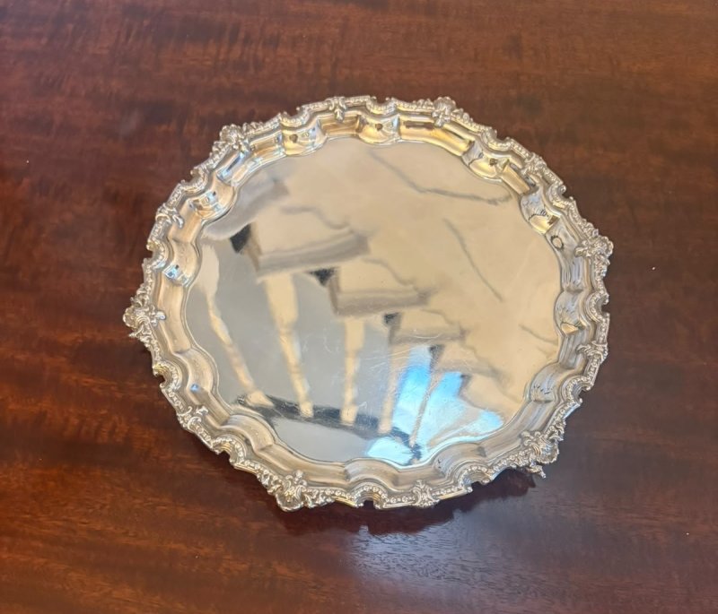 Antique Edwardian Silver Plated Salver Tray - Image 3