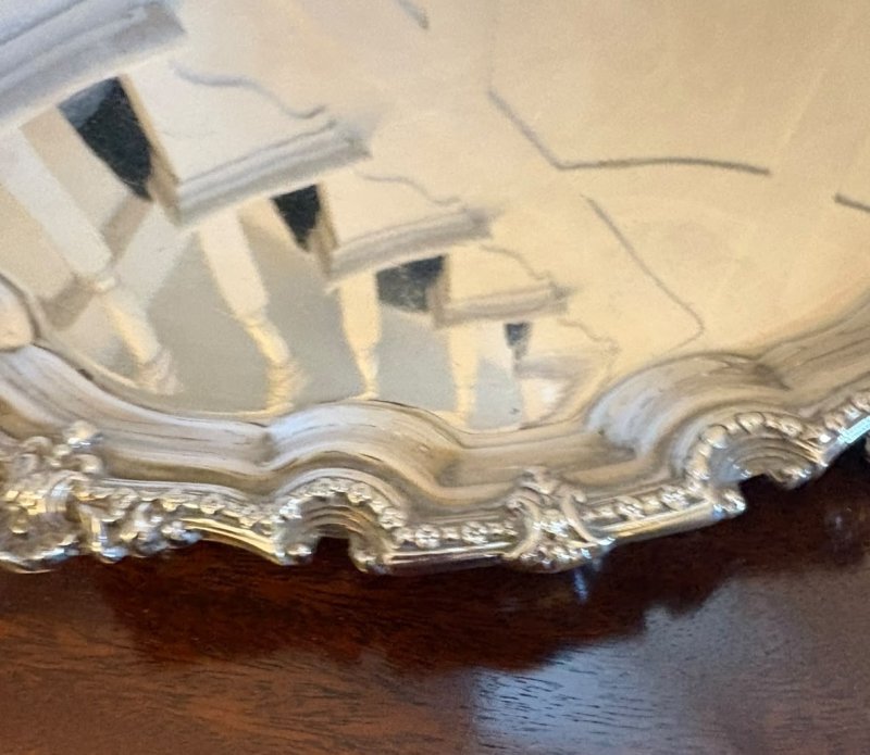 Antique Edwardian Silver Plated Salver Tray - Image 6