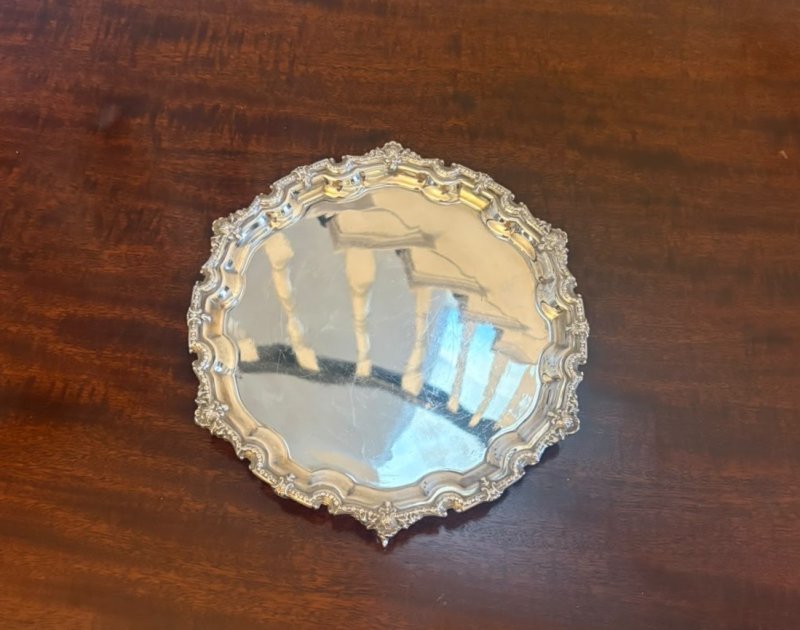 Antique Edwardian Silver Plated Salver Tray