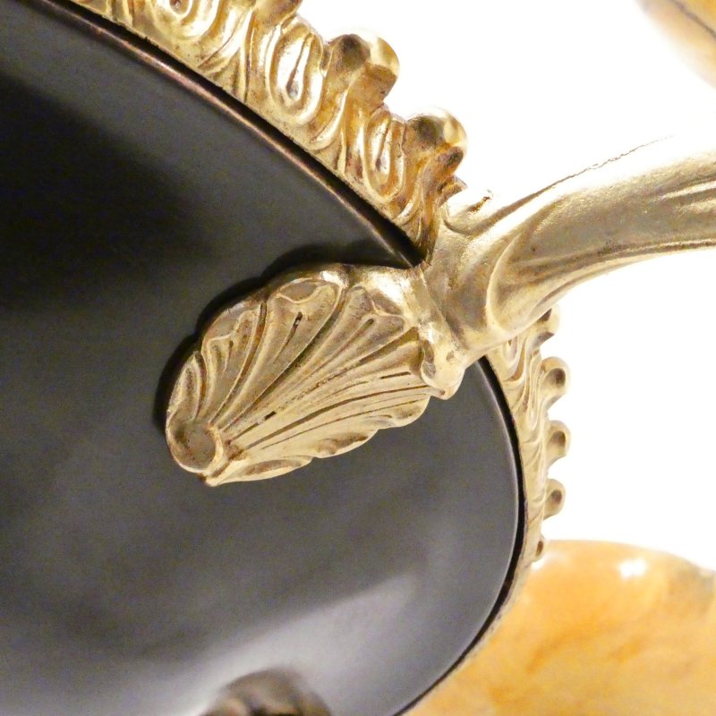 Art Deco Period Bronze & Alabaster Chandelier in the Empire Style - Image 10