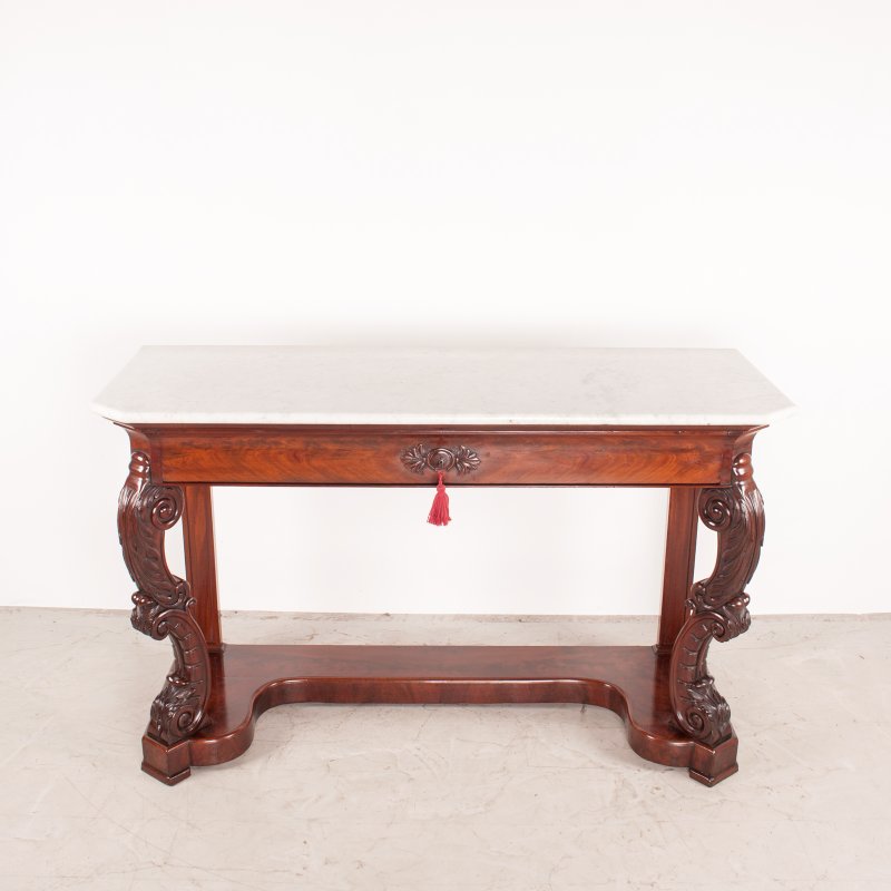 19thC Large French Mahogany Console Table